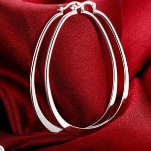 Sterling Silver oval hoops